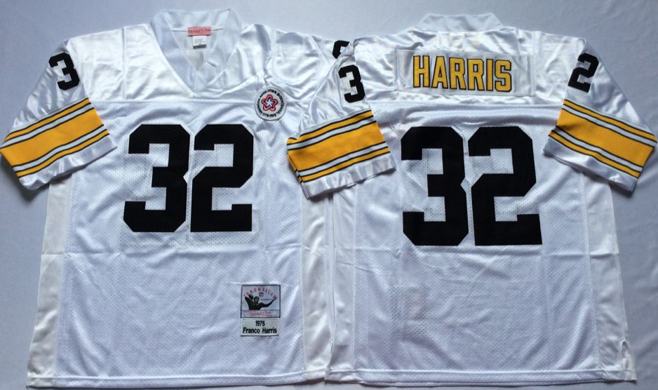 Men NFL Pittsburgh Steelers #32 Harris white Mitchell Ness jerseys